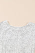 Silvery Sequin Long Sleeve Tie Waist Mini Dress